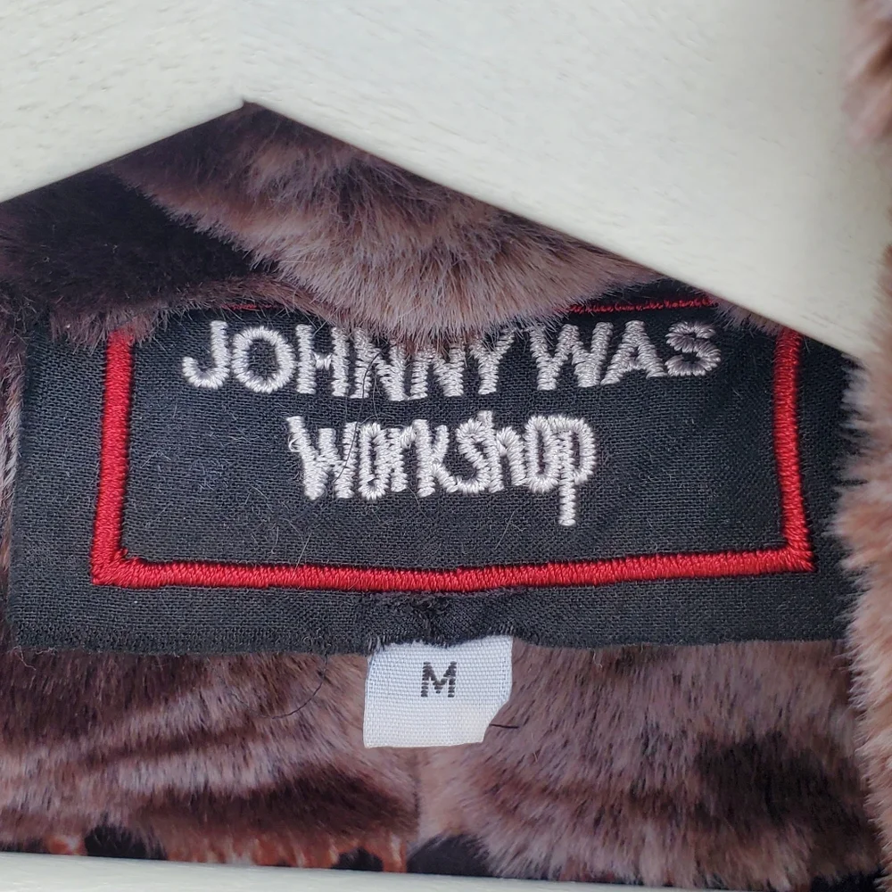 Johnny Was Cropped Faux Fur Jacket Size M